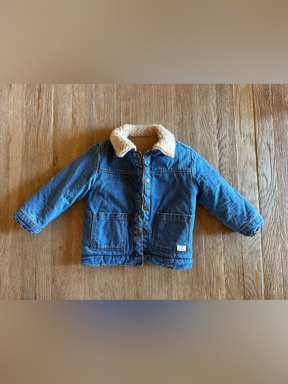 H & M Kids Blue Denim Sherpa-Lined Jacket